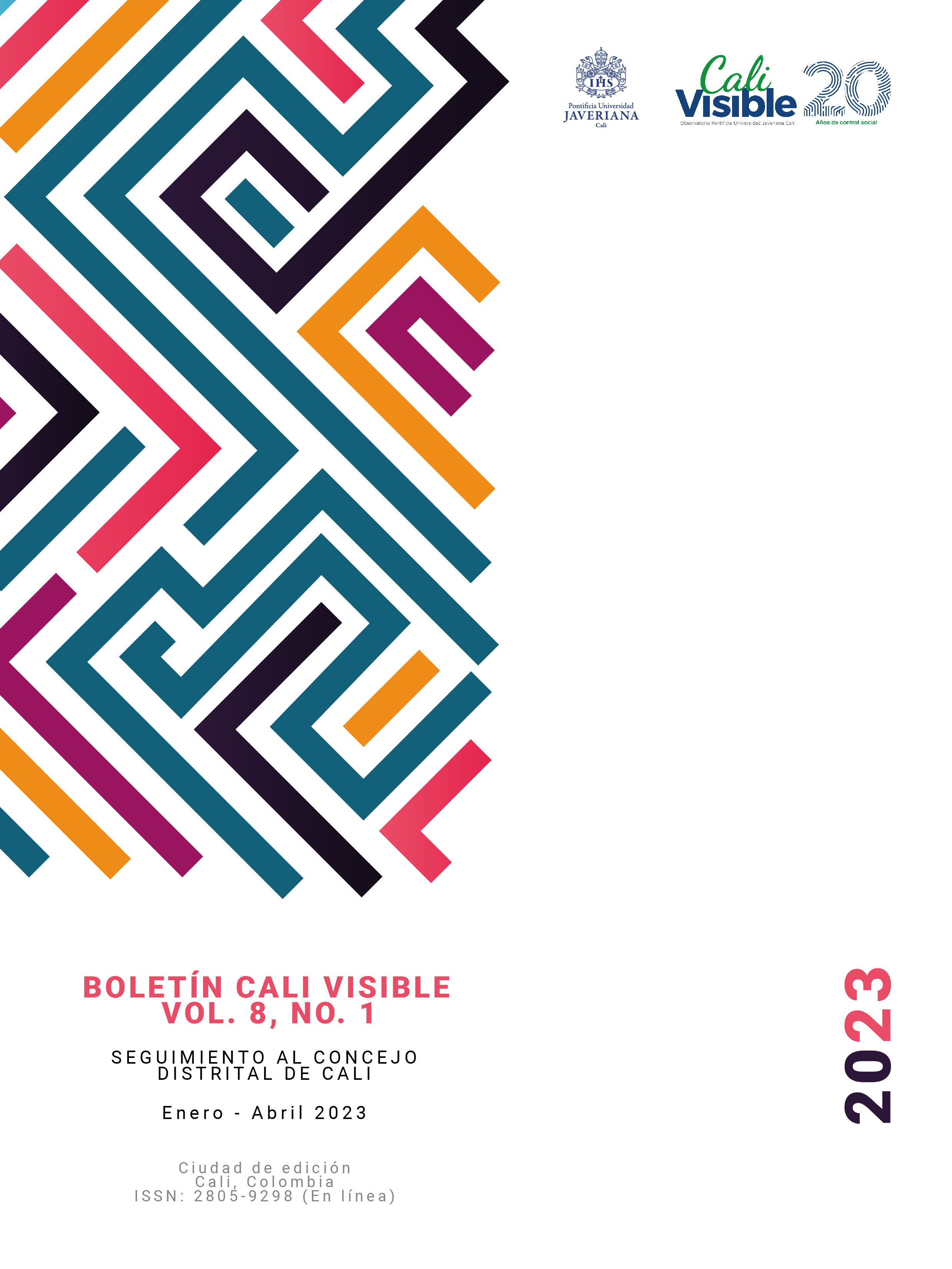Boletín Cali Visible Vol.8 No.1 - Seguimiento al Concejo de Cali, Enero - Abril 2023
